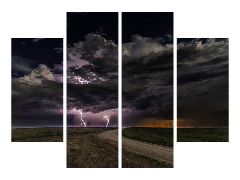 4-piece-canvas-print-prairie-lightning