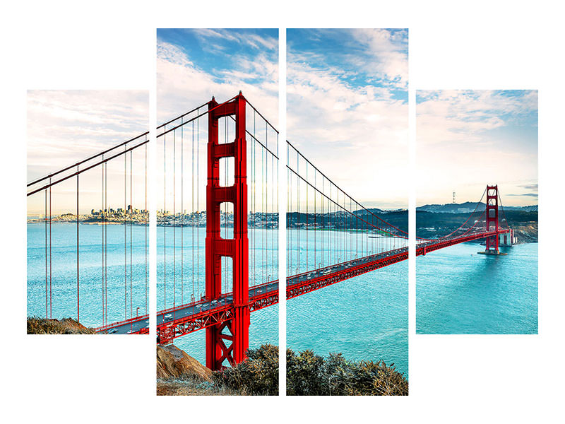 4-piece-canvas-print-red-golden-gate-bridge