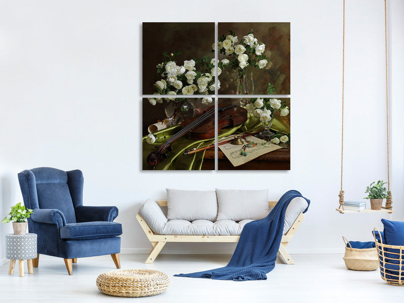 4-piece-canvas-print-still-life-with-violin-and-flowers