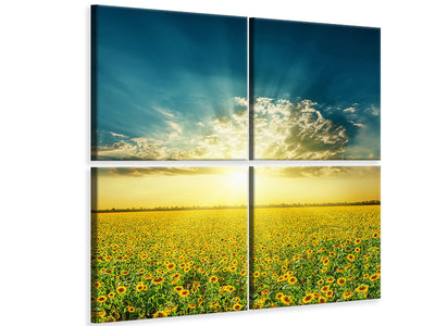 4-piece-canvas-print-sunflowers-in-the-evening-sun