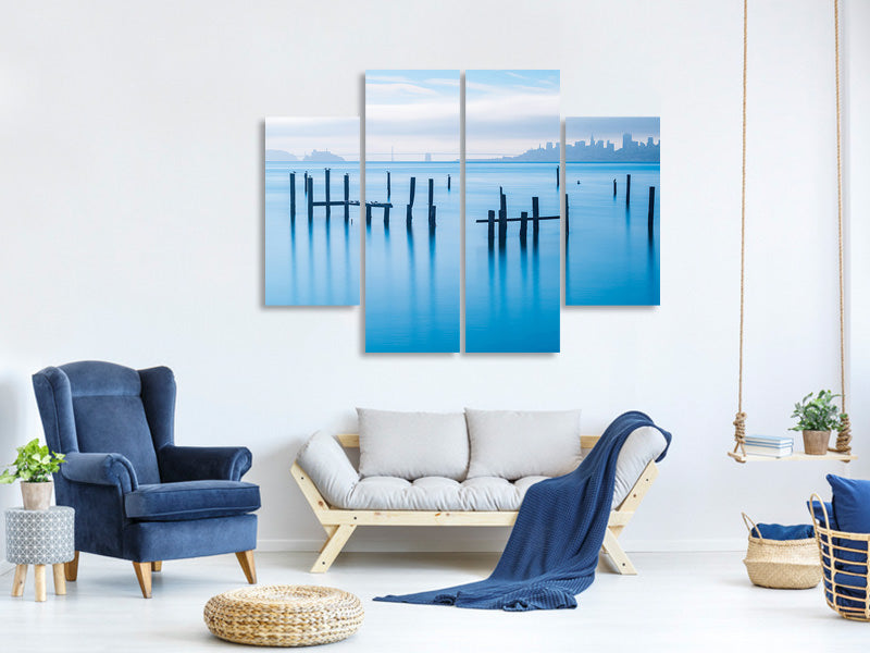 4-piece-canvas-print-the-old-pier-of-sausalito