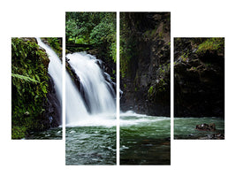 4-piece-canvas-print-waterfall-in-the-evening-light