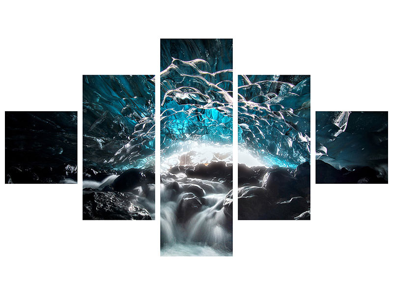 5-piece-canvas-print-blue-glacier-cave