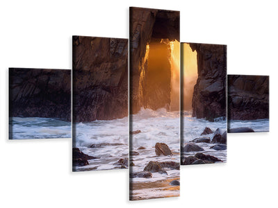 panoramic-canvas-print-the-seagulls-and-the-sea-at-sunrise