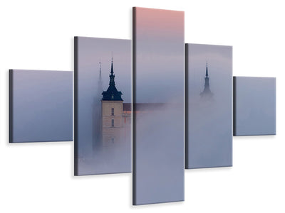 5-piece-canvas-print-fireworks-in-the-fog