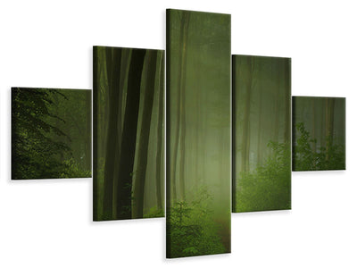 5-piece-canvas-print-forest-morning