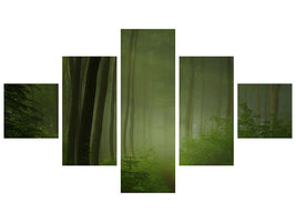 5-piece-canvas-print-forest-morning