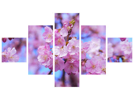 5-piece-canvas-print-gorgeous-cherry-blossom