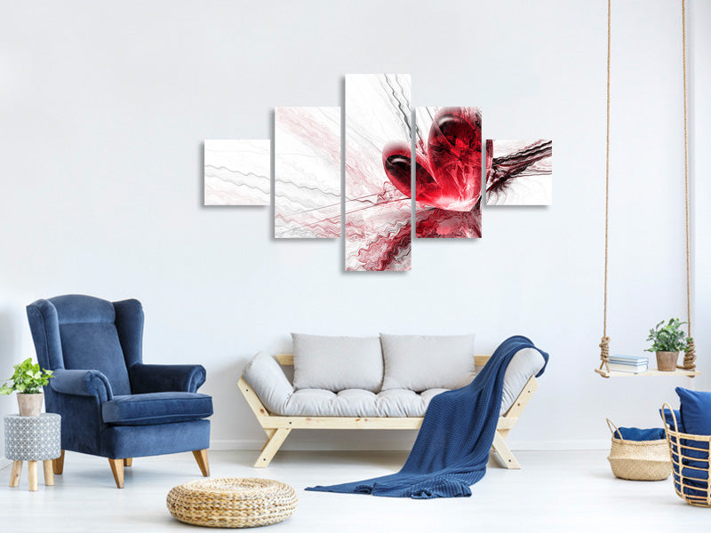 5-piece-canvas-print-heart-reflection