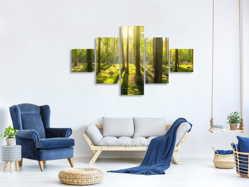 5-piece-canvas-print-in-the-middle-of-the-woods