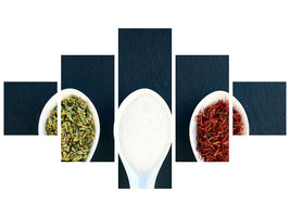 5-piece-canvas-print-italian-spices-in-the-spoon