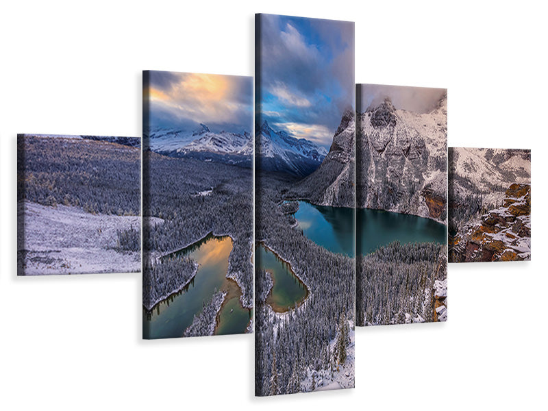 5-piece-canvas-print-lake-ohara