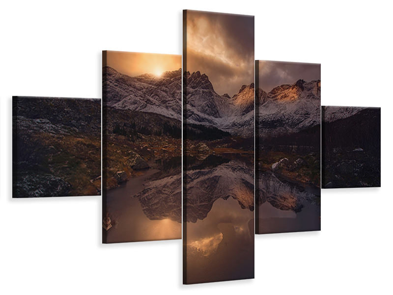 5-piece-canvas-print-lofoten-mountains