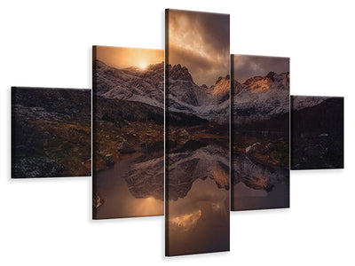 5-piece-canvas-print-lofoten-mountains