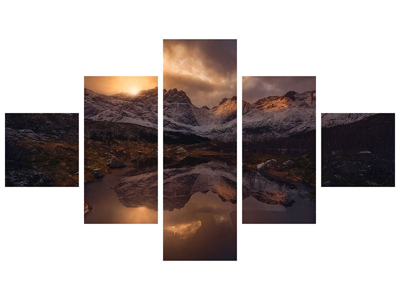 5-piece-canvas-print-lofoten-mountains