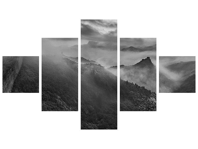 5-piece-canvas-print-misty-morning-at-great-wall