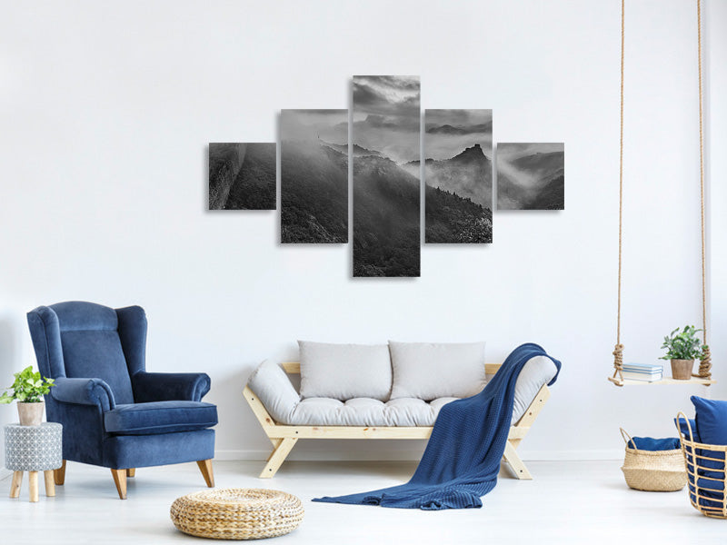 5-piece-canvas-print-misty-morning-at-great-wall