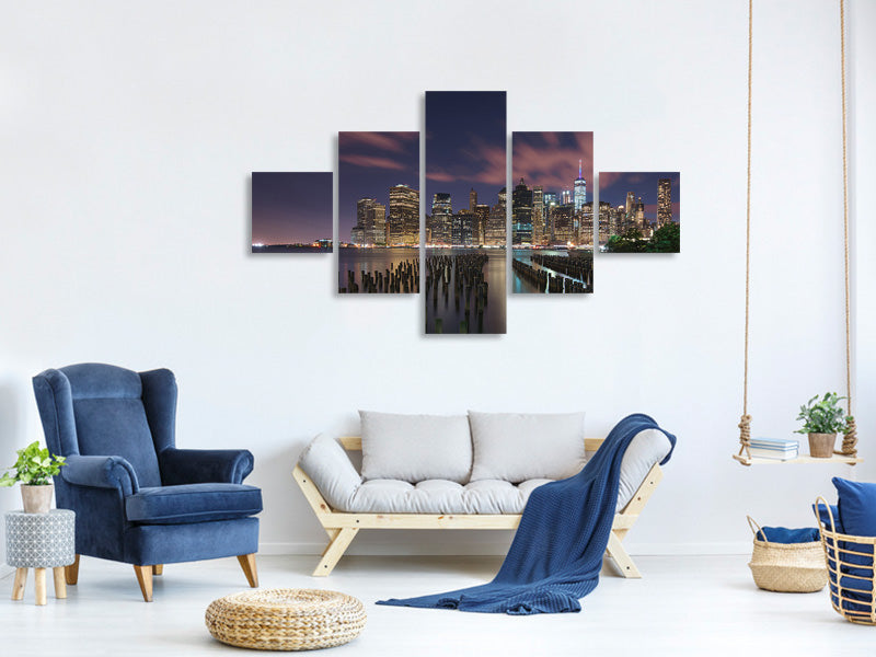 5-piece-canvas-print-new-york-city-at-night
