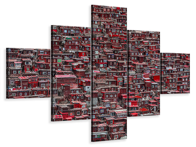 5-piece-canvas-print-red-houses