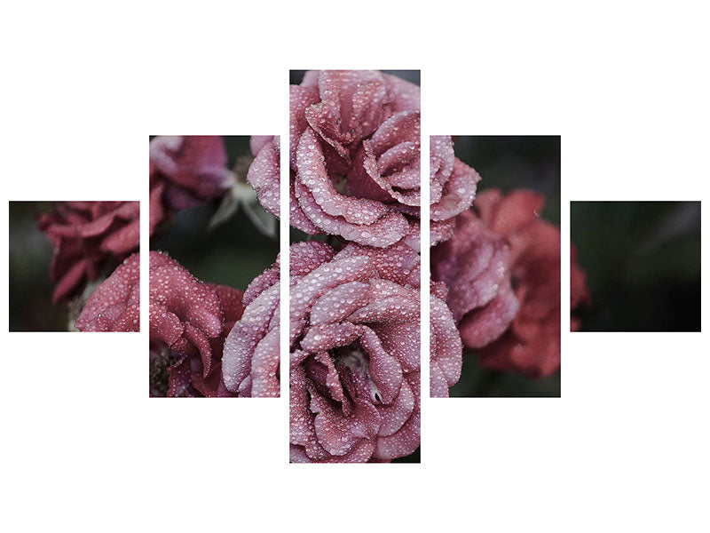 5-piece-canvas-print-romantic-roses