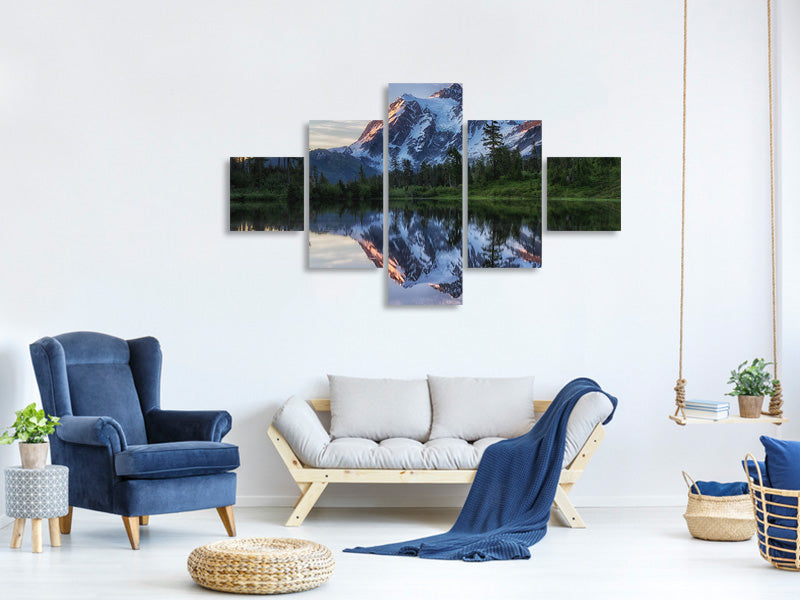 5-piece-canvas-print-sunrise-on-mount-shuksan