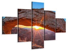 5-piece-canvas-print-sunset-at-mesa-arch