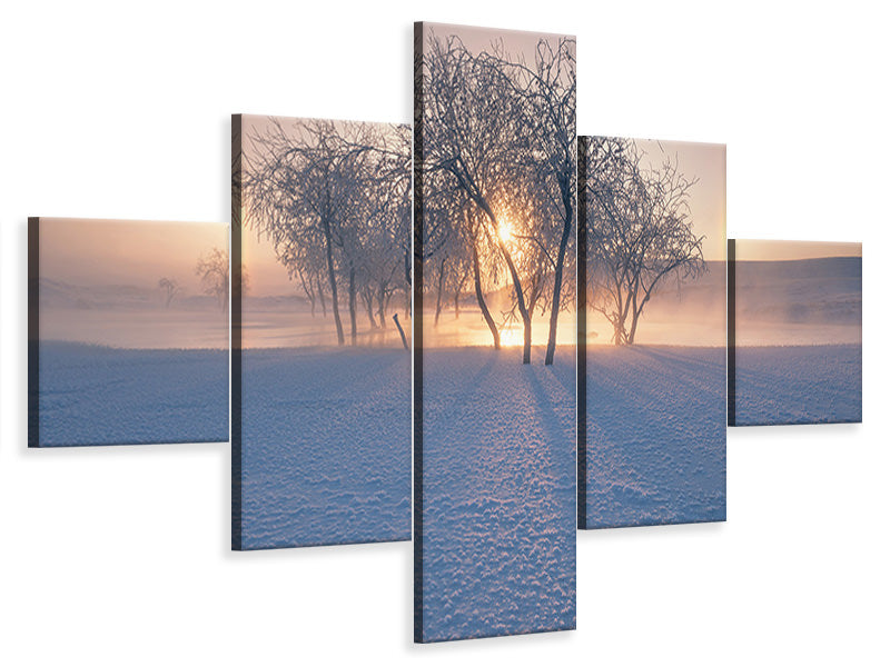 5-piece-canvas-print-swan-lake