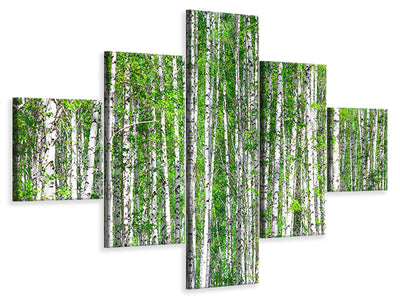 5-piece-canvas-print-the-birch-forest