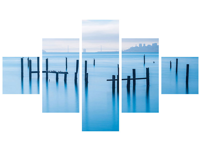 5-piece-canvas-print-the-old-pier-of-sausalito