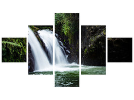 5-piece-canvas-print-waterfall-in-the-evening-light