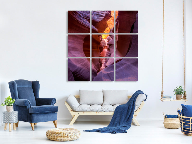 9-piece-canvas-print-fire-in-canyon