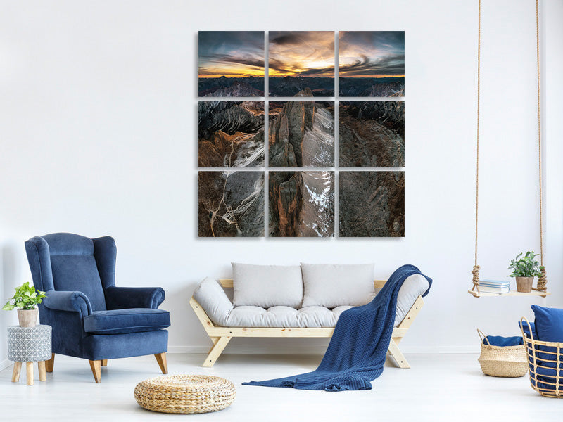 9-piece-canvas-print-resting-dragon