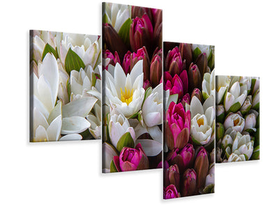 modern-4-piece-canvas-print-a-bouquet-of-water-lilies