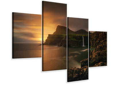 modern-4-piece-canvas-print-arnafjall-sunset