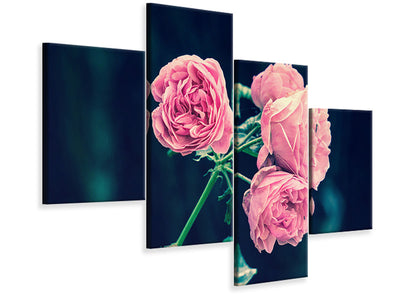modern-4-piece-canvas-print-beautiful-pink-roses