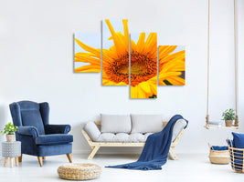 modern-4-piece-canvas-print-big-sunflower