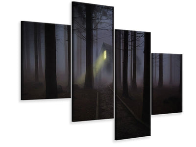 modern-4-piece-canvas-print-fog-in-the-forest