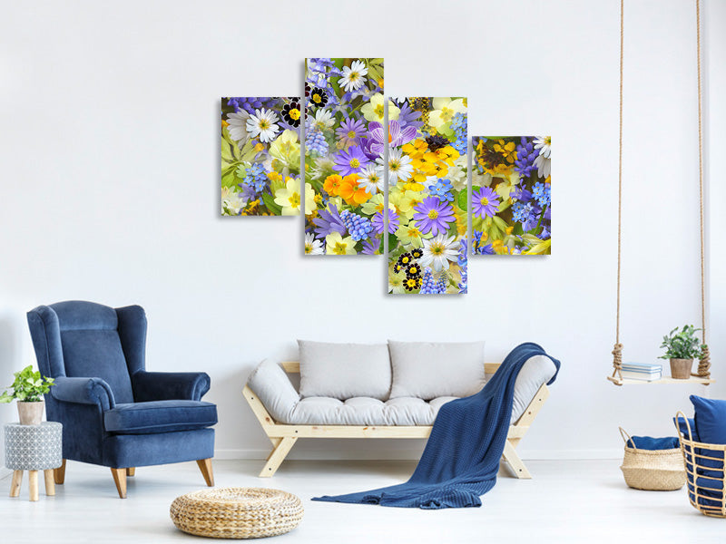 modern-4-piece-canvas-print-fresh-spring-flowers