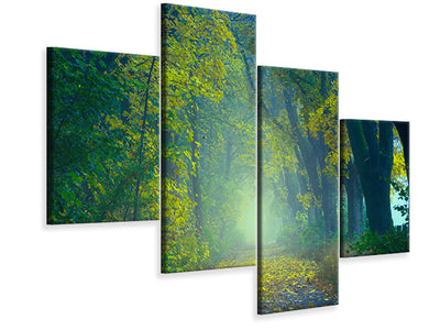 modern-4-piece-canvas-print-green-forest