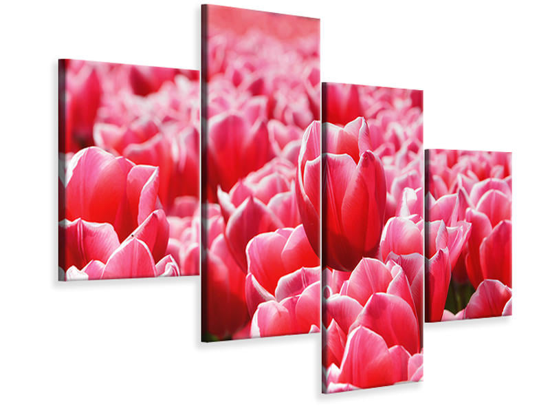 modern-4-piece-canvas-print-happy-tulip-field