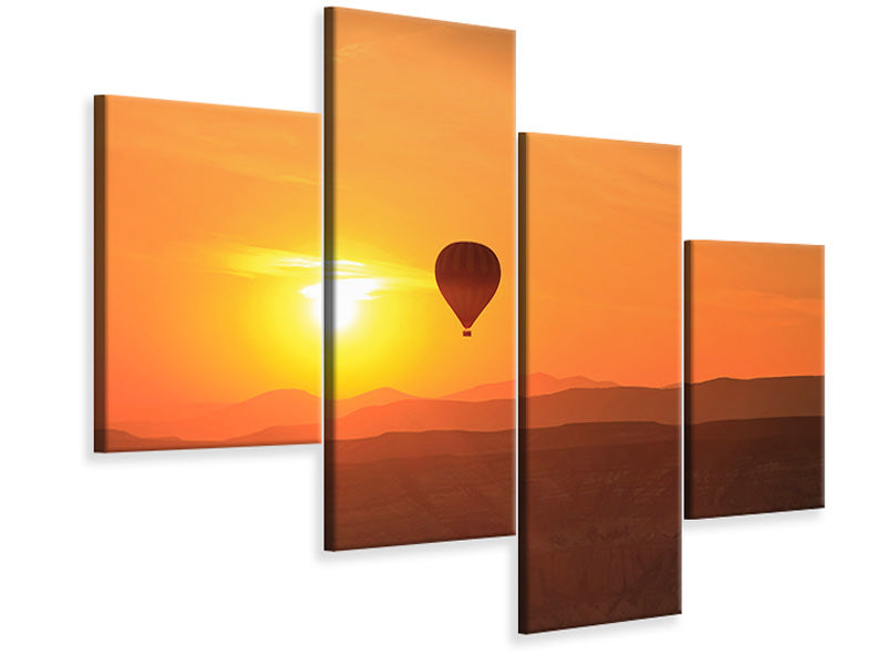 modern-4-piece-canvas-print-hot-air-balloon-at-sunset