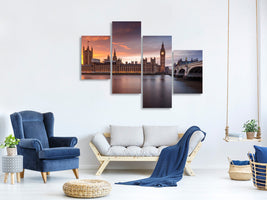 modern-4-piece-canvas-print-london-palace-of-westminster-sunset