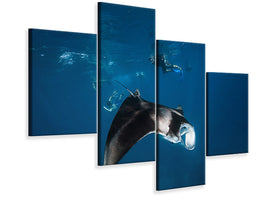 modern-4-piece-canvas-print-manta-ray-ii