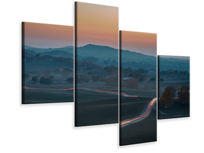 modern-4-piece-canvas-print-prairie-dusk