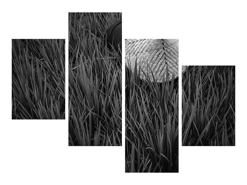 modern-4-piece-canvas-print-rice-fields-in-bw