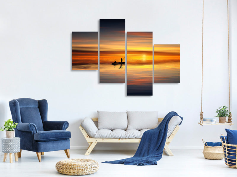 modern-4-piece-canvas-print-romantic-sunset-on-the-sea-ii