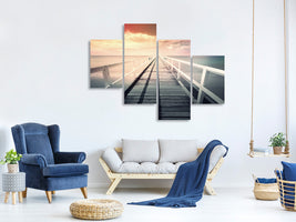 modern-4-piece-canvas-print-romantic-wooden-walkway