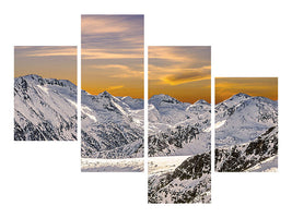 modern-4-piece-canvas-print-sunset-in-the-mountains