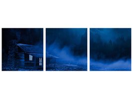 panoramic-3-piece-canvas-print-at-night-in-the-woods