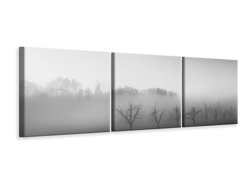 panoramic-3-piece-canvas-print-eight-trees-in-the-mist
